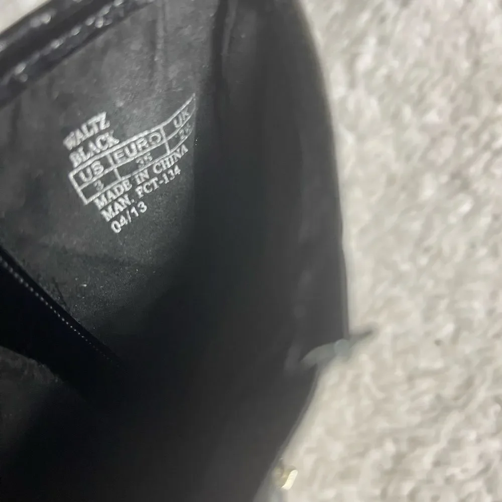 Stuart Weitzman girl Waltz Black mid calf  rain boots glitter accent size 3